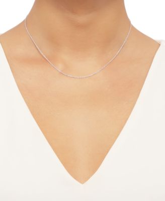 Lightweight 14k Yellow Gold Necklace, 16" Light Rope Chain (1mm)