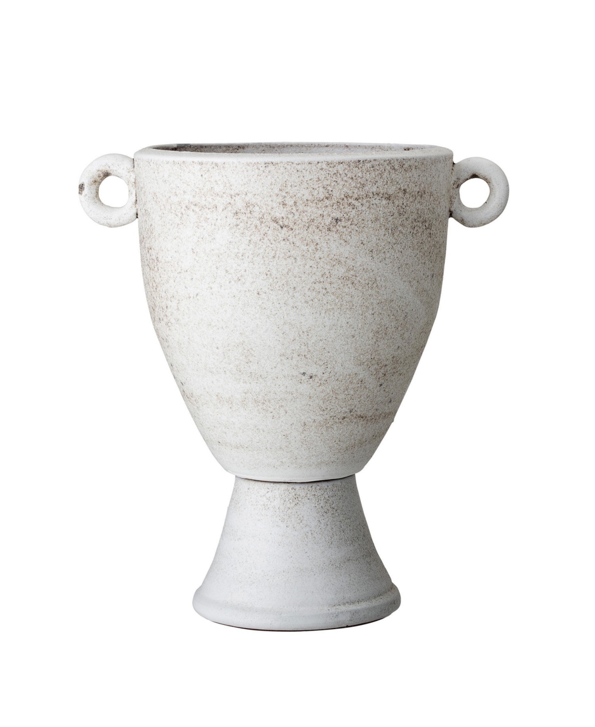 Bloomingville Stone Grey Terracotta Urn Style Planter with Reactive Glaze Finish