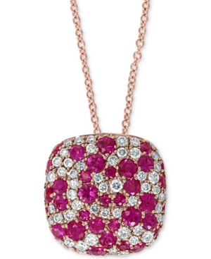 image of Effy Certified Ruby (1 ct. t.w.) & Diamond (3/8 ct. t.w.) 18