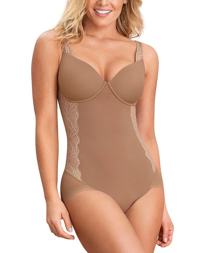Leonisa Strapless Lacy Firm Compression Bodysuit Shaper Short with Butt  Lifter - Macy's
