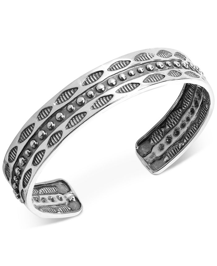 American West - Decorative Wisdom Cuff Bracelet in Sterling Silver
