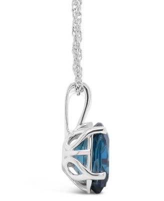 London Blue Topaz (3  ct. t.w.) Pendant Necklace in Sterling Silver