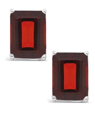 Garnet (3-9/10 ct. t.w.) Stud Earrings in Sterling Silver. Also Available in  Amethyst (3-1/5 ct. t.w.) and Citrine (3-1/5 ct. t.w.)