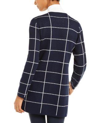 Alfani Women's Sheer Mixed Media Cardigan - Lightweight Open Front Sweater, 3/4 Sleeves, Linen Blend - View #6
