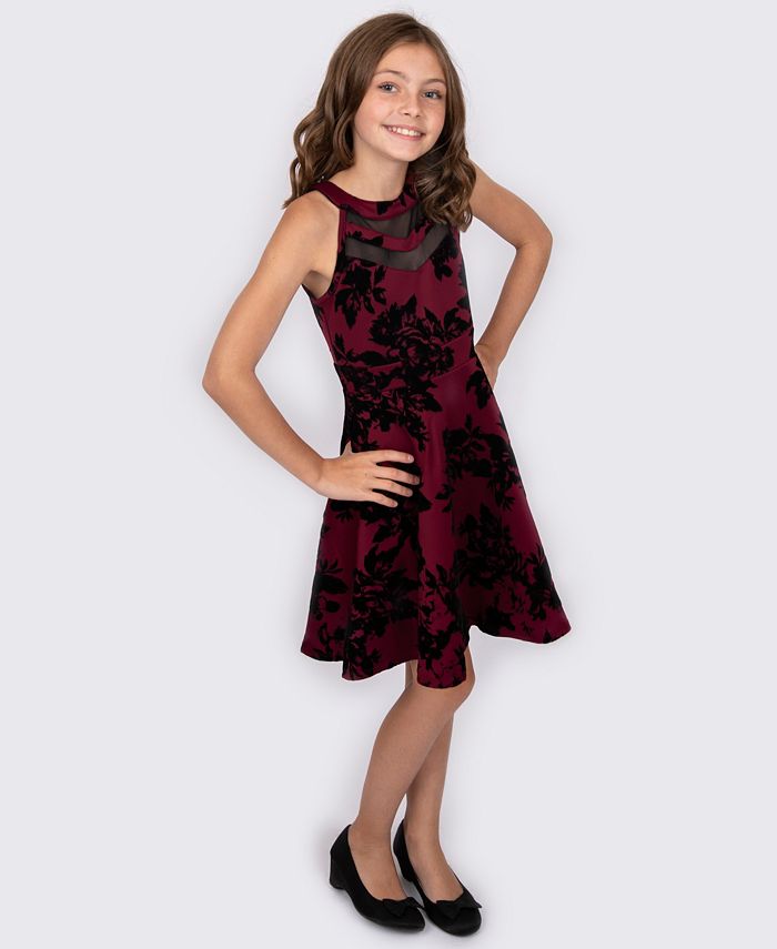 Emerald Sundae Big Girls Flocked Double V Illusion Dress Macy s