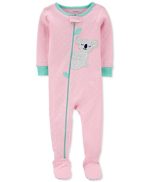 Carter S Baby Girls Cotton 1 Pc Koala Footie Pajama Reviews Pajamas Kids Macy S