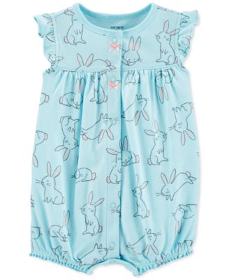 Pretty Originals - Girls Bunny Print Romper Cream & Blue