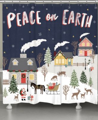 Laural Home - Christmas Village Shower Curtain