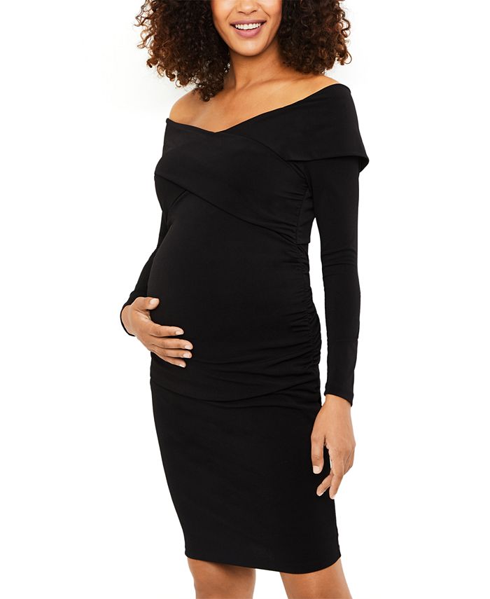 Motherhood Maternity Off-The-Shoulder Dress - Macy's