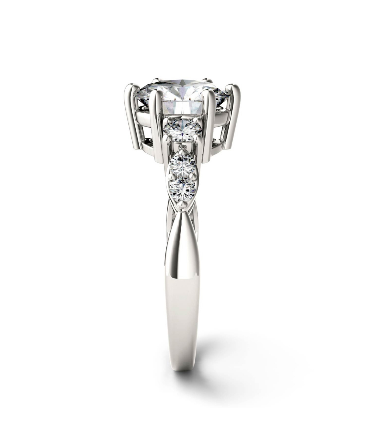 Moissanite Engagement Ring 2-1/5 ct. t.w. Diamond Equivalent in 14k- White gold