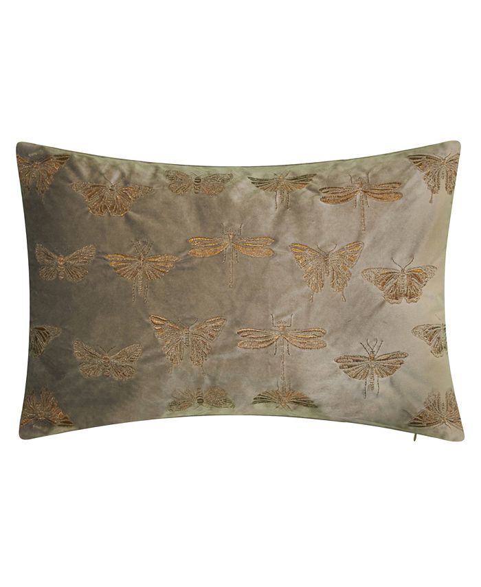 EdieHome Metallic Butterfly Decorative Pillow Macy's