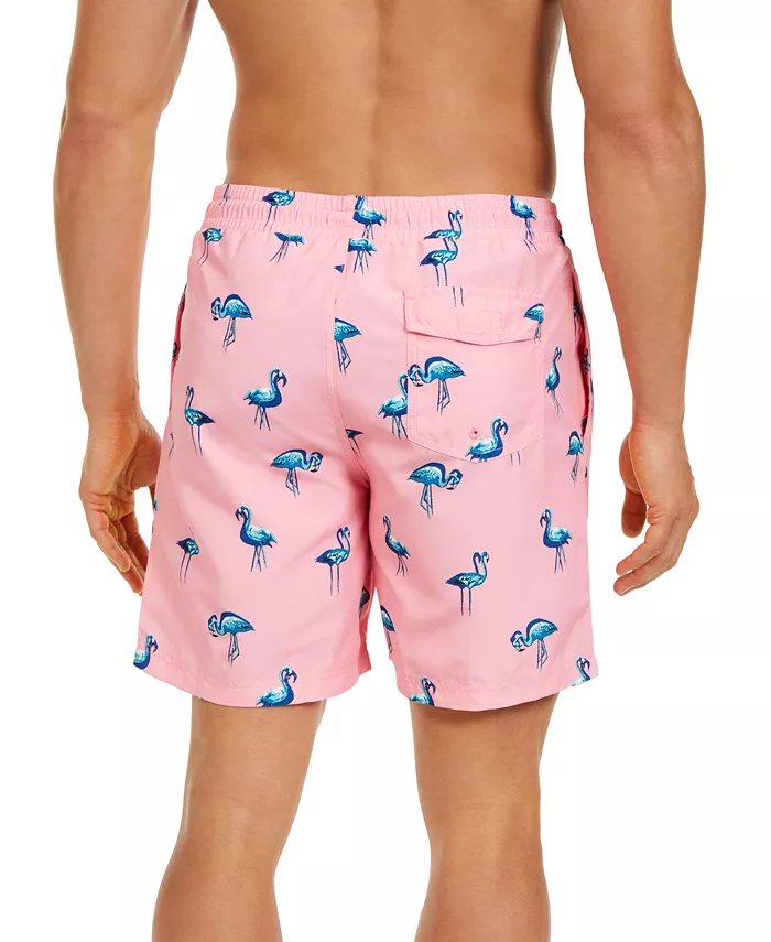 Men's Quick-Dry Performance Flamingo-Print 7" Swim Trunks - thumbnail 5