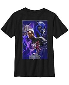 Marvel Big Boy's Black Panther Movie Poster Short Sleeve T-Shirt