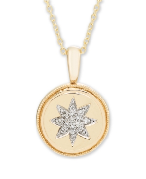 image of Diamond Accent Starburst Pendant in 14K Yellow or Rose Gold