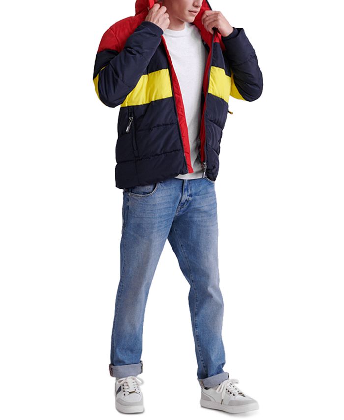 American Rag Mens Brady Colorblocked Puffer Jacket Blue Size Medium main image 1