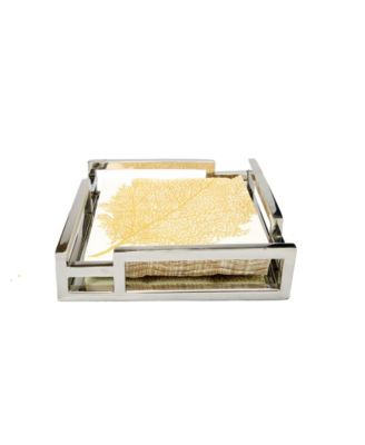 Square Mirror Napkin Holder with Layered Loop Design