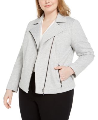 Bar III Trendy Plus Size Ponte Knit Moto Jacket Macy s