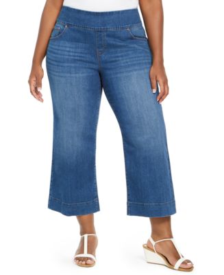 Style & Co Plus Size Pull-On Wide-Leg Jeans, Created for Macy's - Macy's