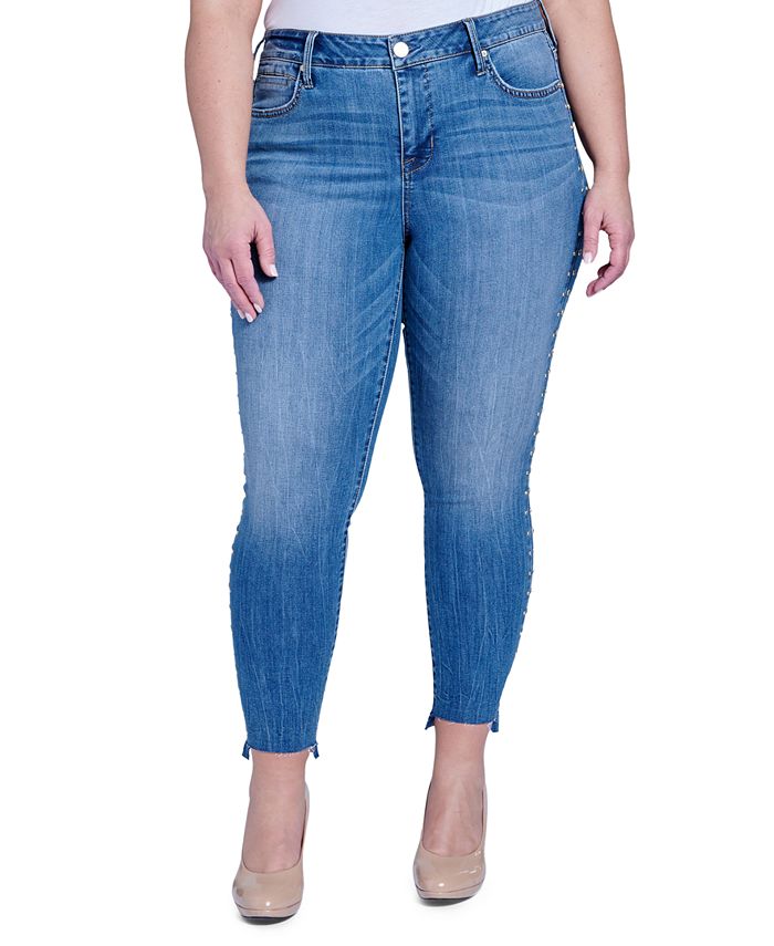 Seven7 Jeans Trendy Plus Size Splendor Embellished Step-Hem Skinny ...