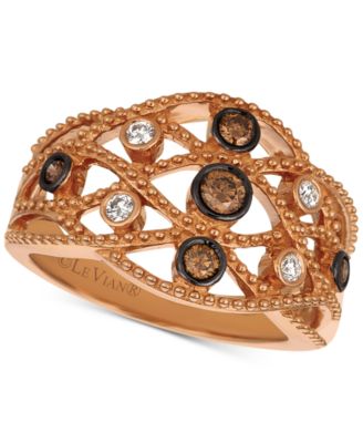 Chocolatier&reg; Diamond Lattice Openwork Statement Ring (1/3 ct. t.w.) in 14k Rose Gold