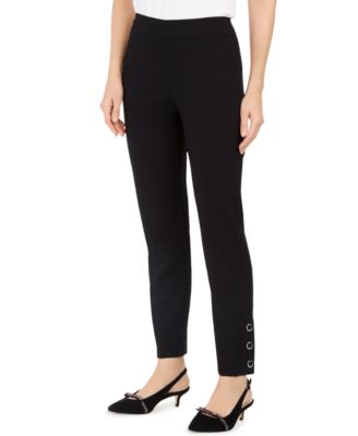 JM Collection - Tummy-Control Pull-On Button-Hem Pants