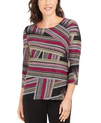JM Collection - Metallic-Print Top