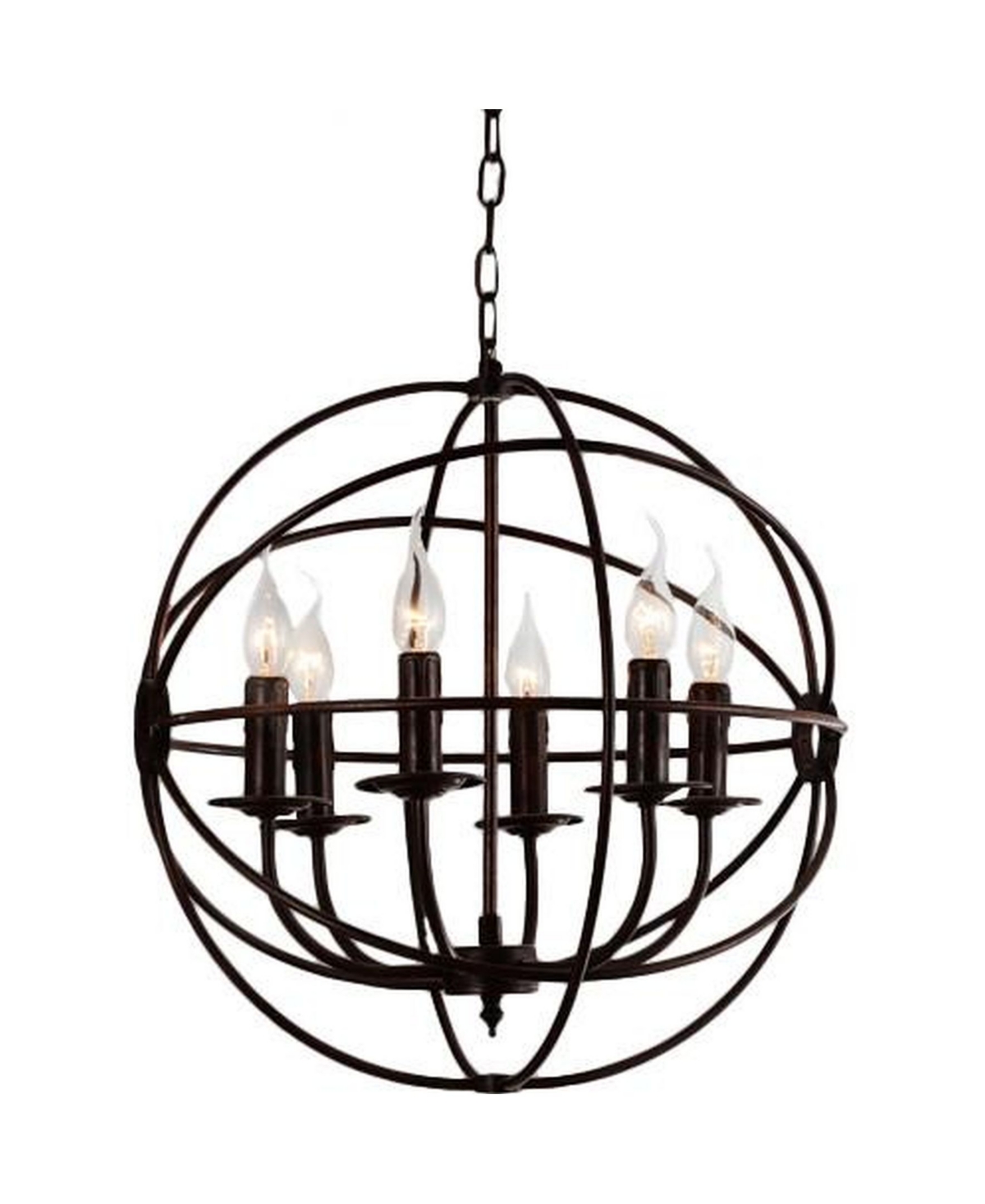Cwi Lighting Arza 6 Light Chandelier In Brown