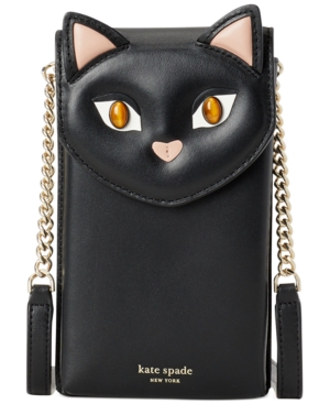 Kate Spade Cat Phone Crossbody In Black/gold | ModeSens