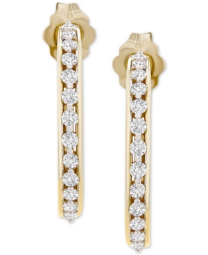 image of Diamond Small Hoop Earrings (1/4 ct. t.w.) in 10k Gold, .71