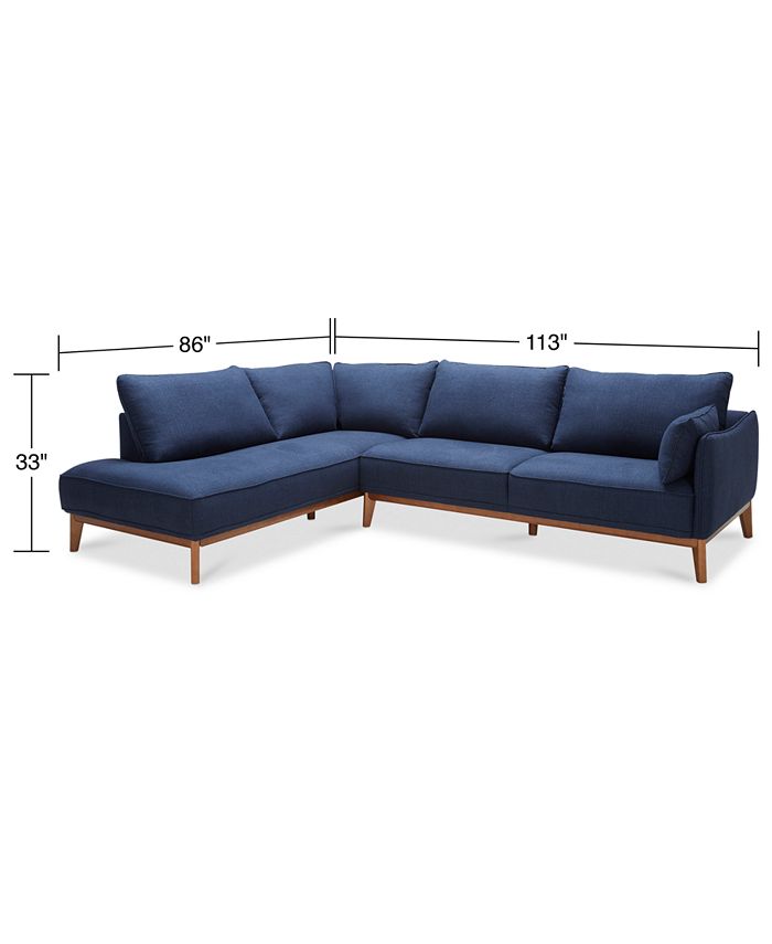 Furniture Jollene 113" 2Pc. Fabric Sectional, Created for Macy's Macy's