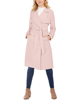 Michael Kors Belted Double-Breasted Trench Coat - Macy's
