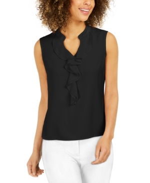 image of Nine West Ruffle-Front Blouse