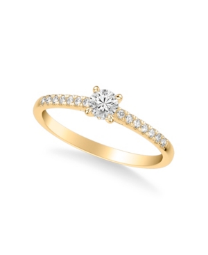 image of Diamond Engagement Ring (3/8 ct. t.w.) in 14k Rose, White and Yellow Gold
