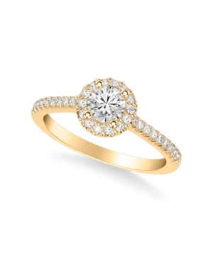 image of Diamond Halo Engagement Ring (3/4 ct. t.w.) in 14k White, Rose or Yellow Gold