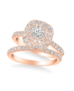 image of Diamond Halo Bridal Set (1 1/2 ct. t.w.) in 14k White, Yellow or Rose Gold