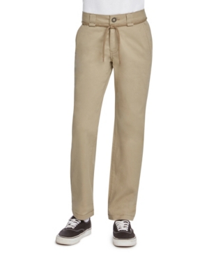 Dickies Kids' Flex Skinny Trouser With Shoelace Belt In Khaki