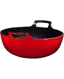 Enameled Cast Iron Balti Dish with Wide Loop Handles
