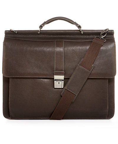 Kenneth Cole Reaction Leather Columbian Dowel Rod Laptop Briefcase
