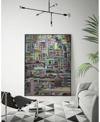 Giant Art 32" x 24" Stack IV Art Block Framed Canvas