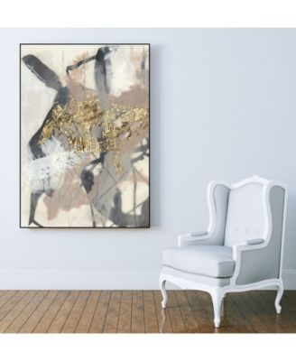 40" x 30" Golden Blush I Art Block Framed Canvas
