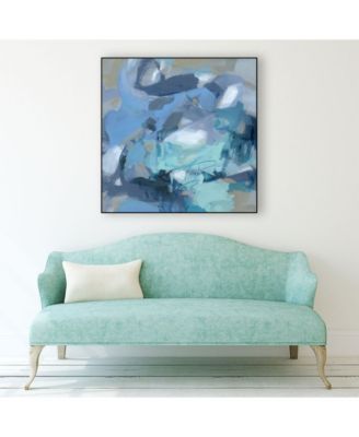 30" x 30" Abstract Blues I Art Block Framed Canvas