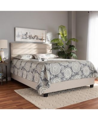 Ansa Fabric Headboard Platform Queen Size Bed