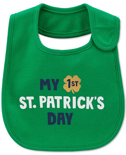 Carter S Baby Boys Girls 1st St Patrick S Day Cotton Bib