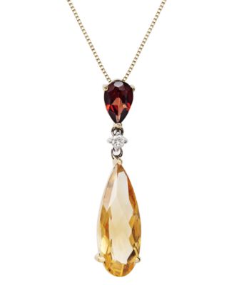 garnet citrine necklace