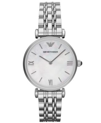 armani women's watch silver