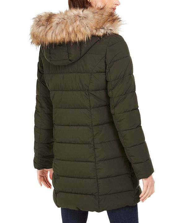 laundry by shelli segal pillow collar hooded puffer jacket