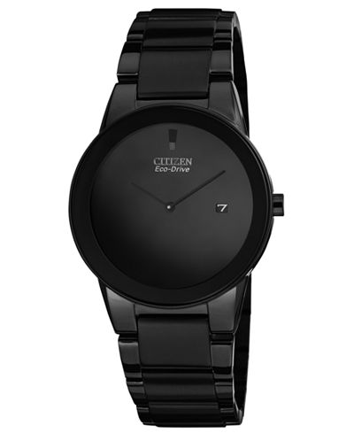 Citizen Men's Eco-Drive Axiom Black Ion-Plated Stainless Steel Bracelet Watch 40mm AU1065-58E