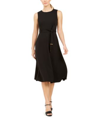 Calvin Klein - Belted Fit & Flare Dress