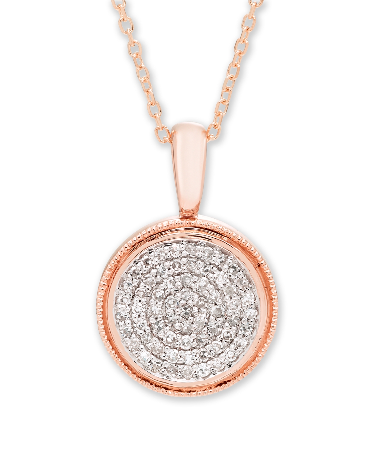 Diamond (1/5 ct. t.w.) Pave Pendant in 14k Yellow or- Rose Gold