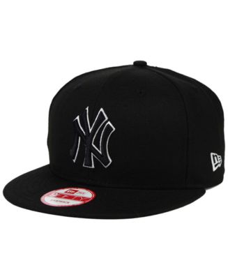 New Era New York Yankees Black White 9FIFTY Snapback Cap - Macy's